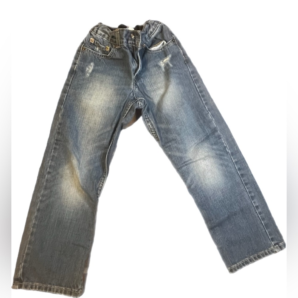 Girls Levi’s distressed 514 straight jeans with adjustable waist size 7